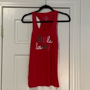 Pure Barre Red Holiday “FaLaLa” Tank Top with Festive Text [Medium]